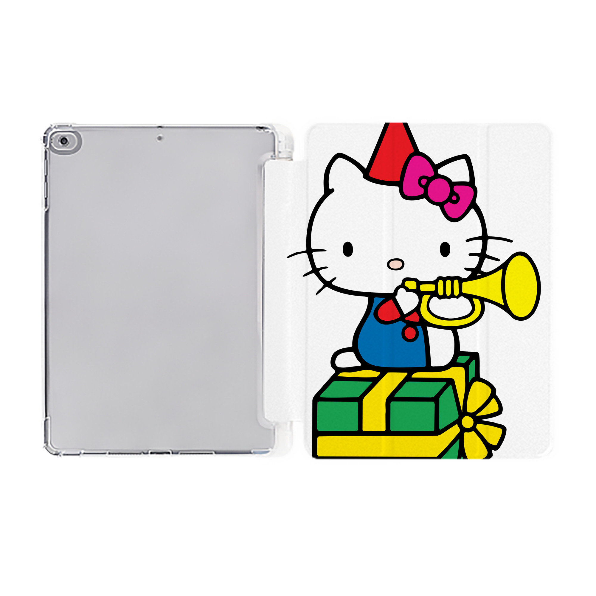 （画像用） Hello Kitty ハローキティ IPad ケース ペン収納付き 三つ折りスタンド PUレザー×シリコン 対応機種9.5/10.5/10.9インチ